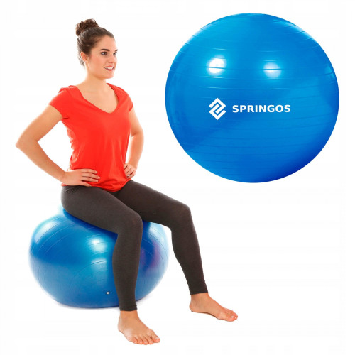 Фитбол  Springos 85 cm Anti-Burst FB0009 Blue - фото №3
